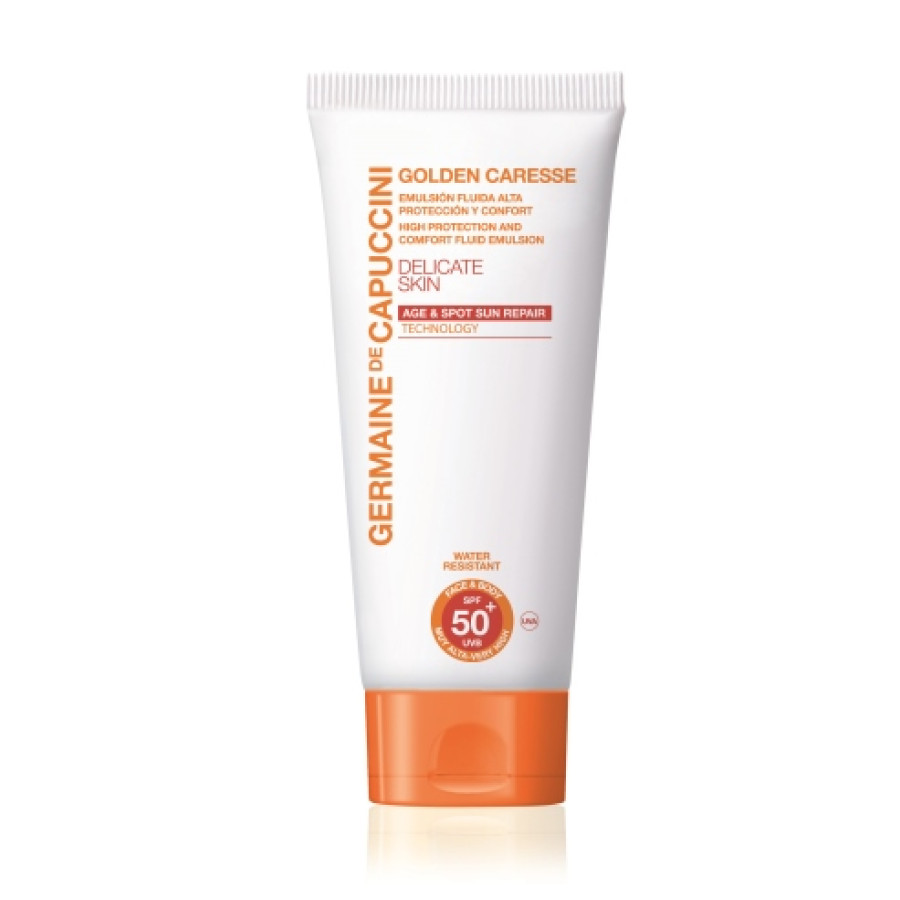 Sophiss,Sophiss Germaine de Capuccini - Golden Caresse – Yüksək Qoruyucu Emulsiya SPF50,Sophiss Suya davamlı günəşdən qoruyucu emulsiya yüksək SPF faktoru ilə hətta ən həssas dərilər üçün uyğundur. Dəri iltihabını və qıcıqlanmasını qarşısını alır, bərabər və sağlam qaralma təmin edir. Qaralmağı stimullaşdırır və uzadır. Bütün dəri tipləri üçün..